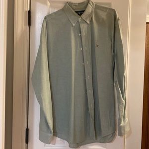 Sage green Ralph Lauren Button up long sleeve shirt size XL.